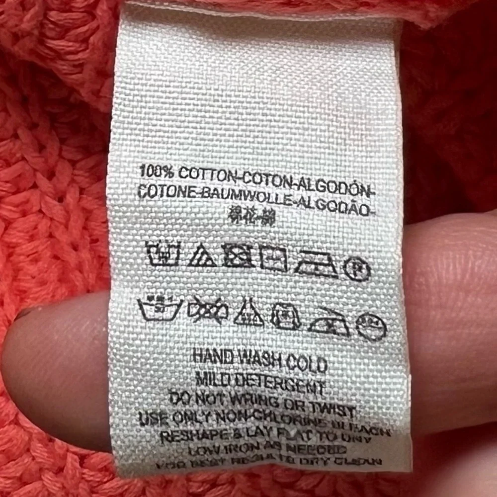 Free People Sweater Size Small Coral Pink Orange Damsel Bell Sleeve Cropped Sz S